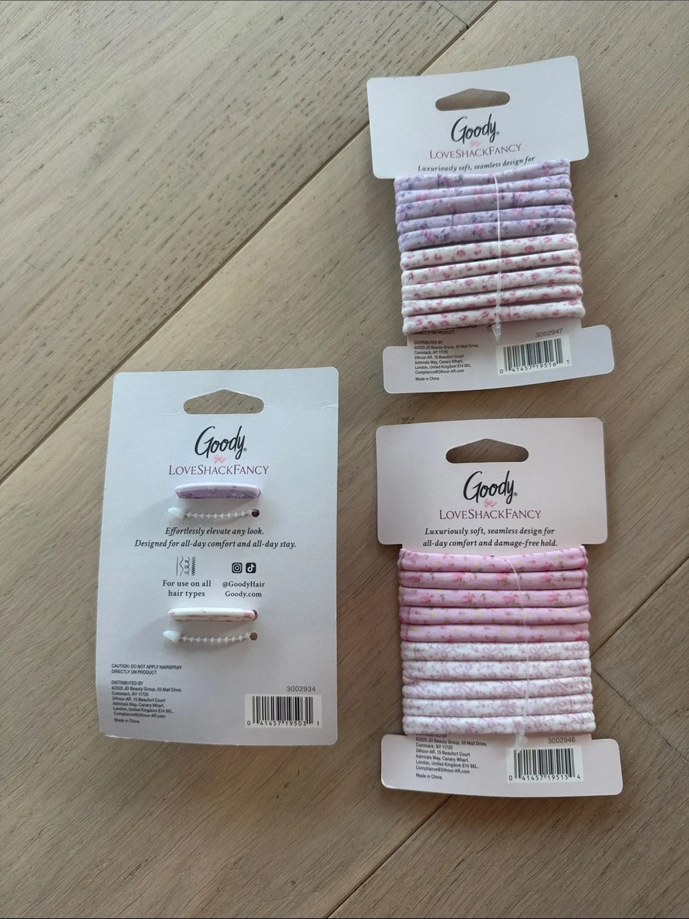 Target x LoveShackFancy Floral Hair Clip and Elastic Set - Pink & Lavender
